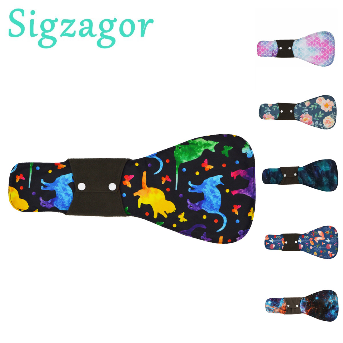 Cloth Pad Reusable - [Sigzagor]1 XXL-Stoff-Menstruationseinlage, Sanitär, Bambuskohle, wiederverwendbar, Übernachtungspost,