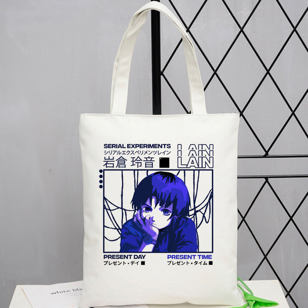 Sustainable Living Is - Serial Experiments Lain Canvas-Tragetaschen, künstlerischer Druck,