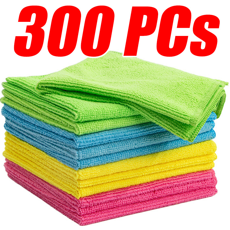 Cloth Pad Reusable - 300 Stück Mikrofaser-Reinigungstücher, Mehrzweck-Küchen-Spültücher, Scheuerschwämme für