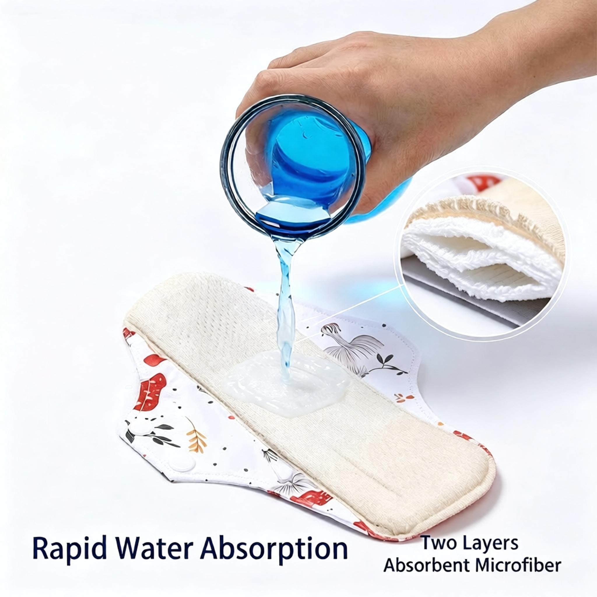 Cloth Pad Reusable - 5-teiliges Set aus wiederverwendbaren Menstruationsbinden aus