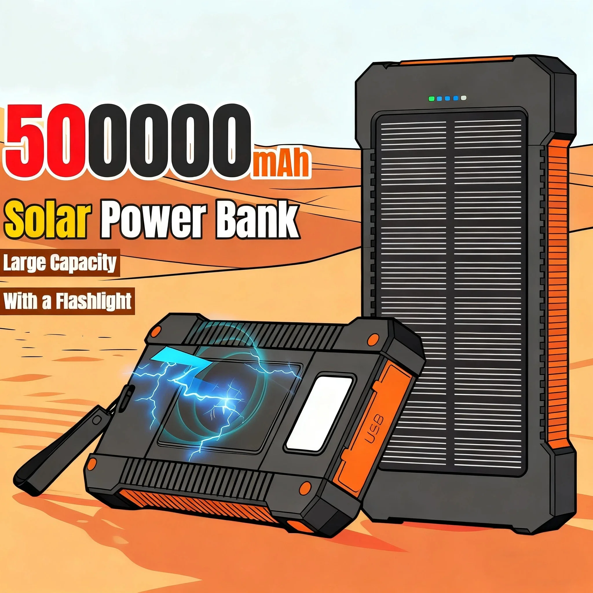 500000 mAh Solar Power Bank Gr – Solar Charger Panel Foldable Bewertung und Preis